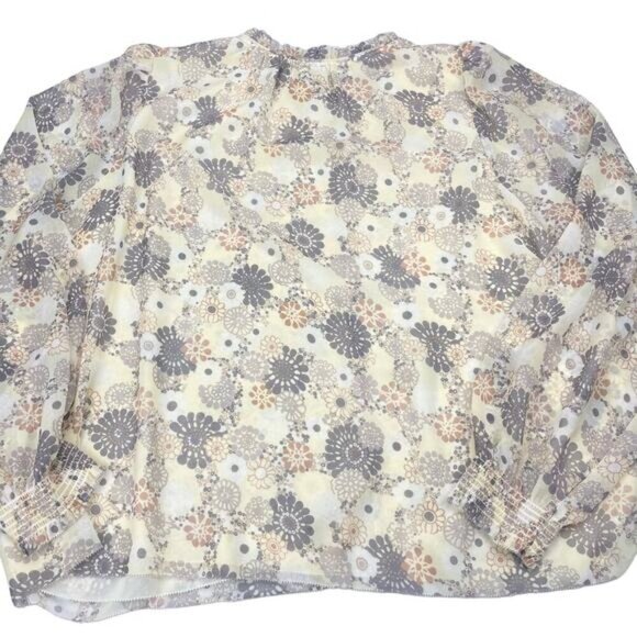 WILFRED Aritzia Santiago Printed Long Sleeve Button Up Blouse Sz 2XL - Picture 8 of 8